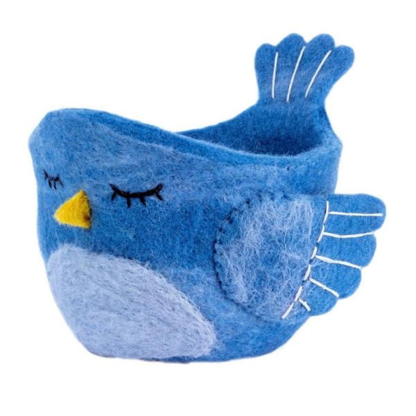 Bluebird Sleepy Bird Felt Pot